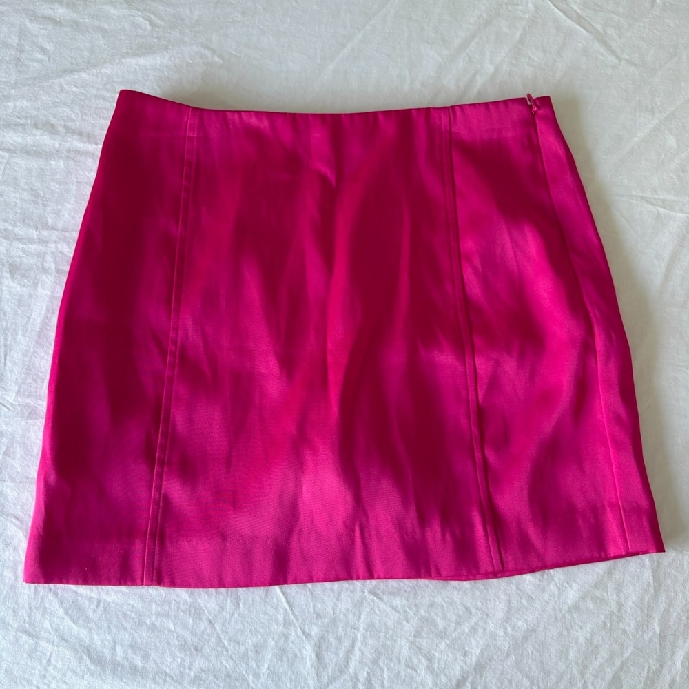 H&M‎ Womens Fuchsia Pink Minimalist Y2K Streetwear Mini Satin Skort Size 4